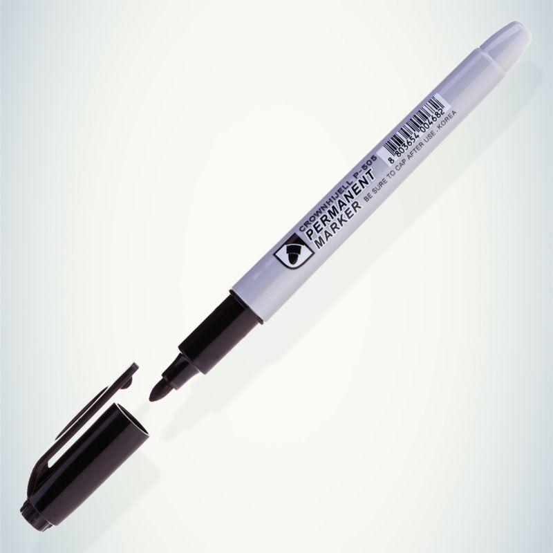 Маркер перманентный "Multi Marker Slim" 2мм пулевидный черн. Crown 08-8201