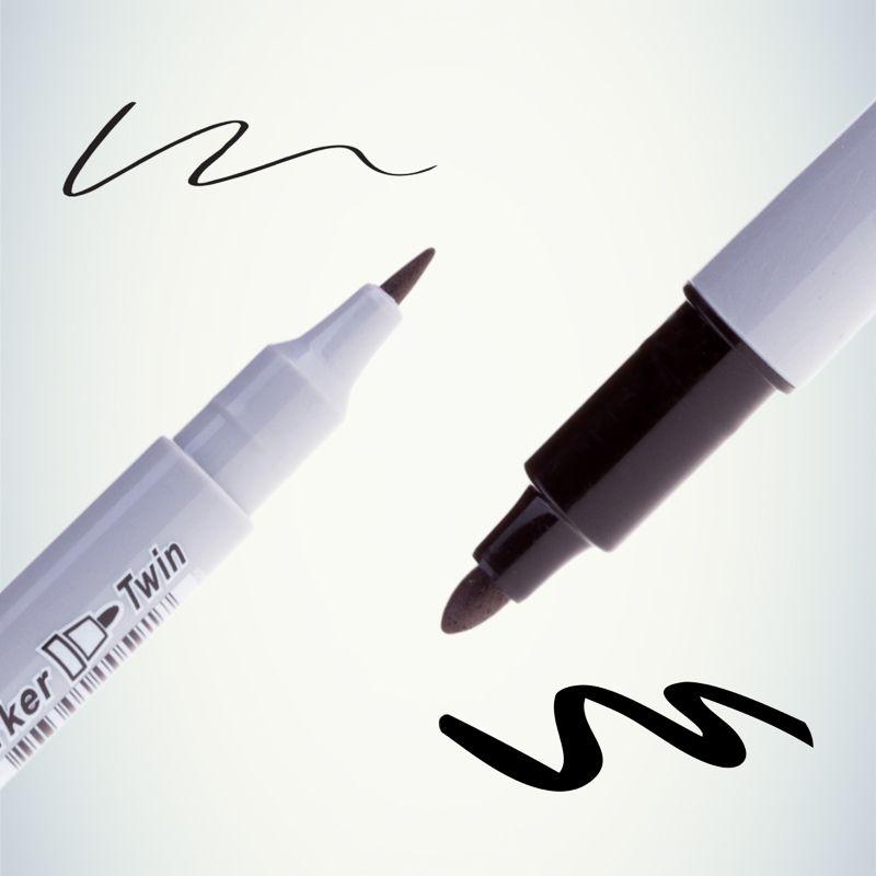 Маркер перманентный двухсторонний "Multi Marker Twin" 2мм/1мм пулевидный черн. Crown 08-8401