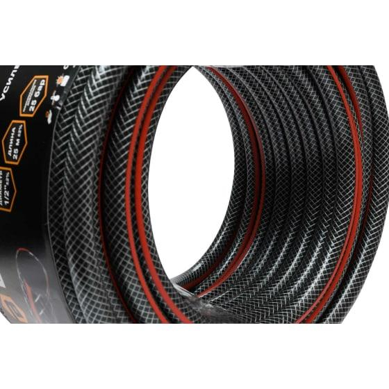 Шланг поливочный ПВХ усиленный премиум пищевой трехслойн. армир. 1/2 25м черн.-красн. Вихрь 73/7/2/10
