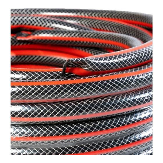 Шланг поливочный ПВХ усиленный премиум пищевой трехслойн. армир. 3/4 25м черн.-красн. Вихрь 73/7/2/7