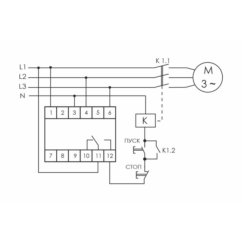 Реле контроля фаз CZF-310 (1 модуль; монтаж на DIN-рейке; 3х400/230+N 8А 1NO/NC IP20) F&F EA04.001.005