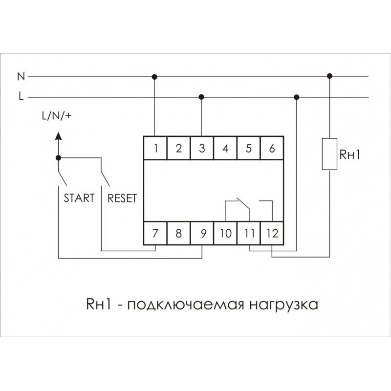 Реле времени PCS-516 (многофункц. (вход: START/RESET) 230В 8А 1перекл. IP20 монтаж на DIN-рейке)(аналог РВО-1М) F&F EA02.001.013