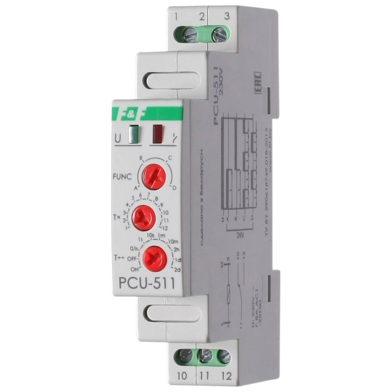 Реле времени PCU-511 (многофункц. 230В 8А 1перекл. IP20 монтаж на DIN-рейке) F&F EA02.001.010