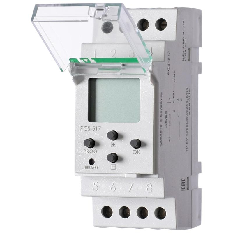 Реле времени PCS-517 (многофункц. (цифр./индикация) 24-264В AC/DC 16А 1перекл. IP20 монтаж на DIN-рейке) F&F EA02.001.015
