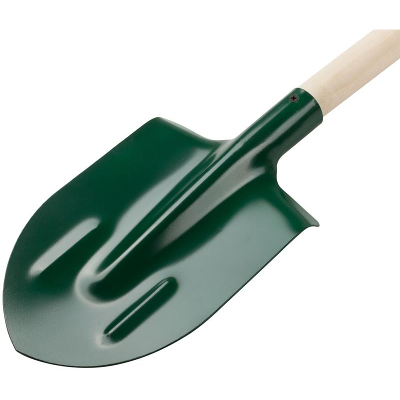 Лопата штыковая с ребрами жесткости, с деревянным черенком 190х350х1420 мм