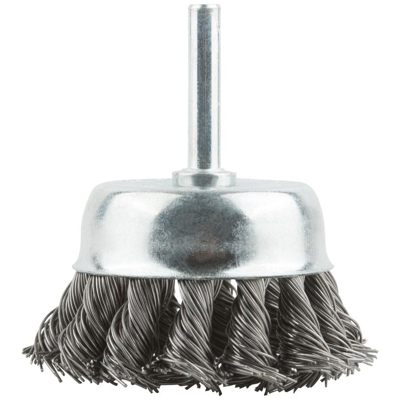 Корщетка, тип "чашка", со штифтом, стальная витая проволока 65 мм