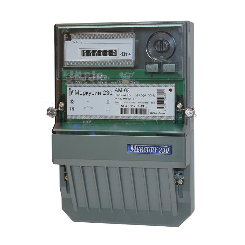 Счетчик электроэнергии Меркурий 230 АМ-03 трехфазный однотарифный