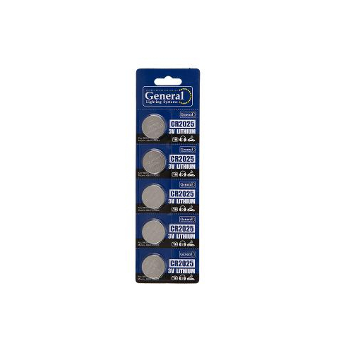 Батарейка GBAT-CR2025 кнопочная литиевая 5pcs/card (5/100/2000)
