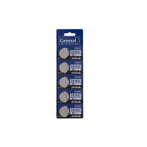 Батарейка GBAT-CR2032 кнопочная литиевая 5pcs/card (5/100/2000)