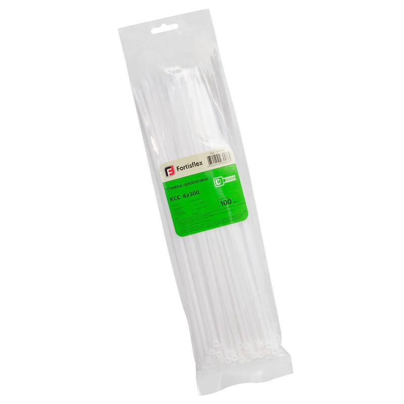 Хомут кабельный КСС 4х300 нейл. бел. (уп.100шт) Fortisflex 49399