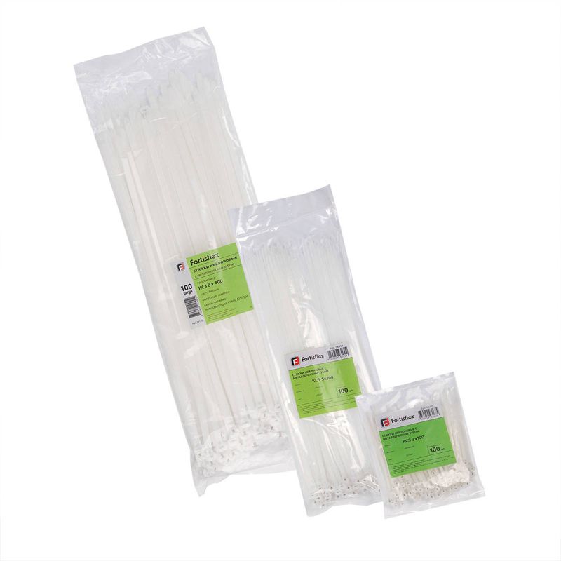 Хомут кабельный КСЗ 3х100 нейл. бел. (уп.100шт) Fortisflex 58491