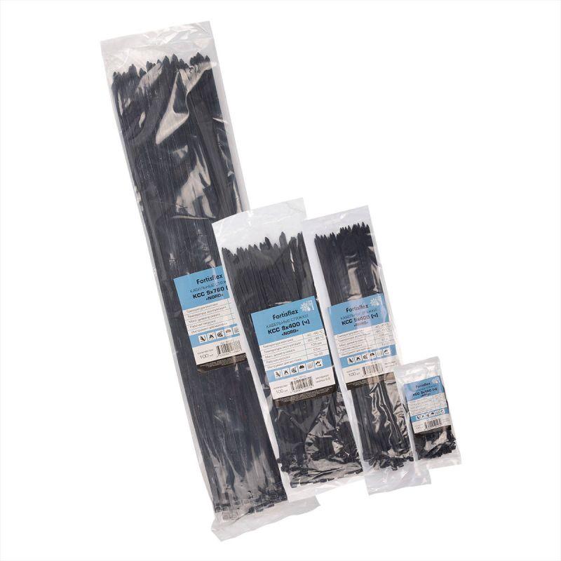 Стяжки кабельные КСС NORD 8*300 (ч) (100шт.) (КВТ) (79753)