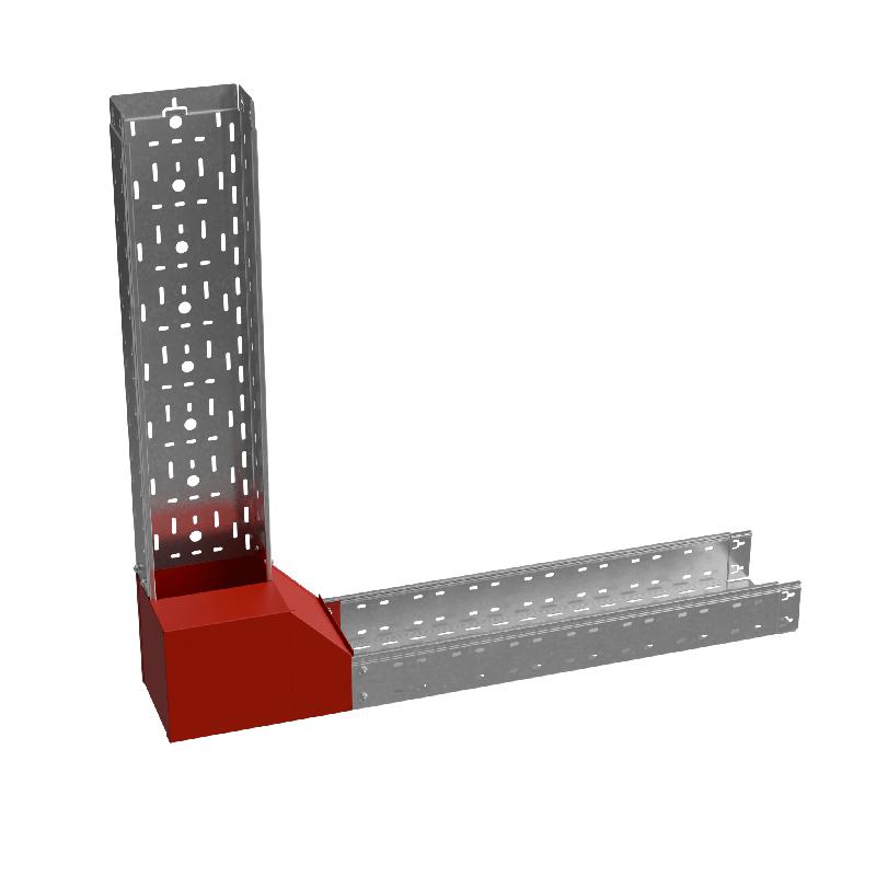 Угол для лотка верт. внутр. с разворотом трассы на 90град. R 500х100 сталь 1.0мм "ПЛЮС" NLPDplus90-100-500-R КМ PL2150