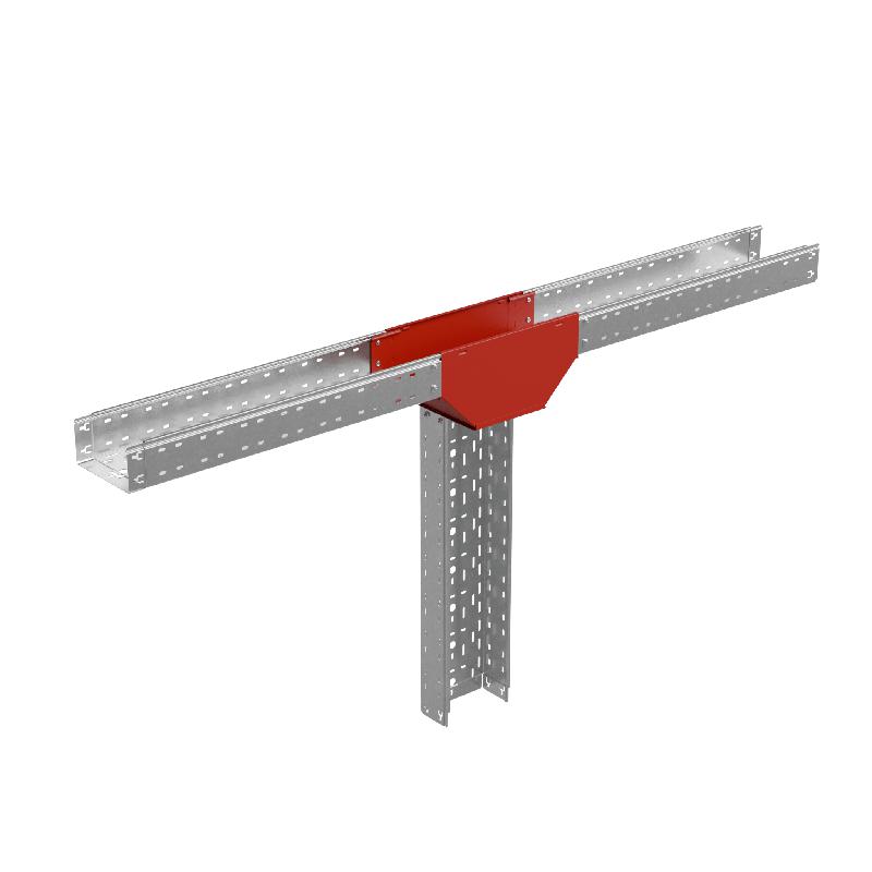Отвод для лотка Т-образ. верт. вниз с разворотом трассы на 90град. 500х100 сталь 1.0мм "ПЛЮС" TDVplus90-100-500 КМ PL2151