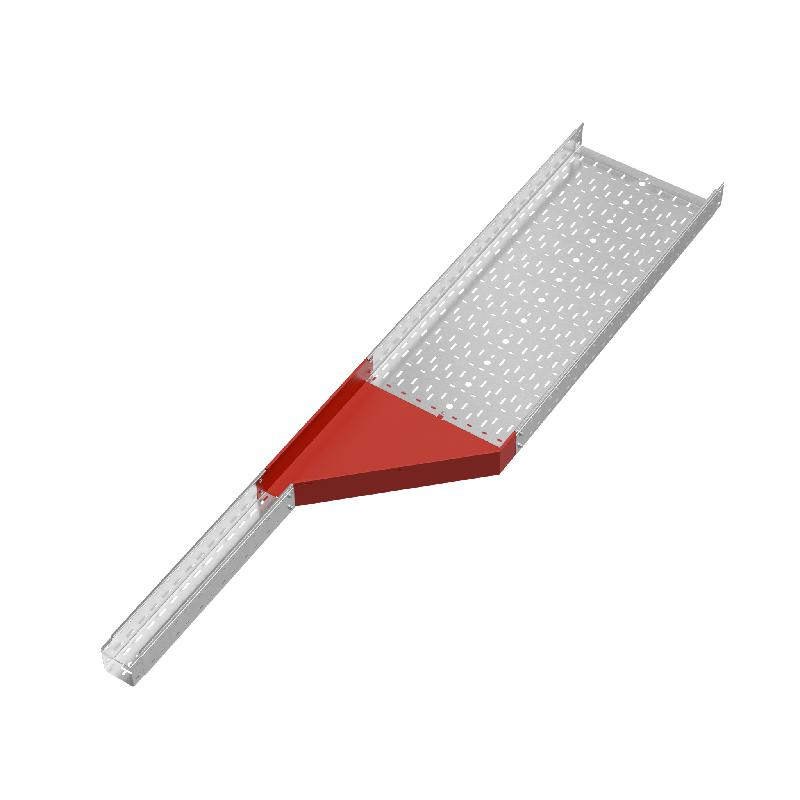 Переходник для лотка правый 100х100-500 сталь 1.0мм "ПЛЮС" PDplus100-100-500-R HD КМ PL1601