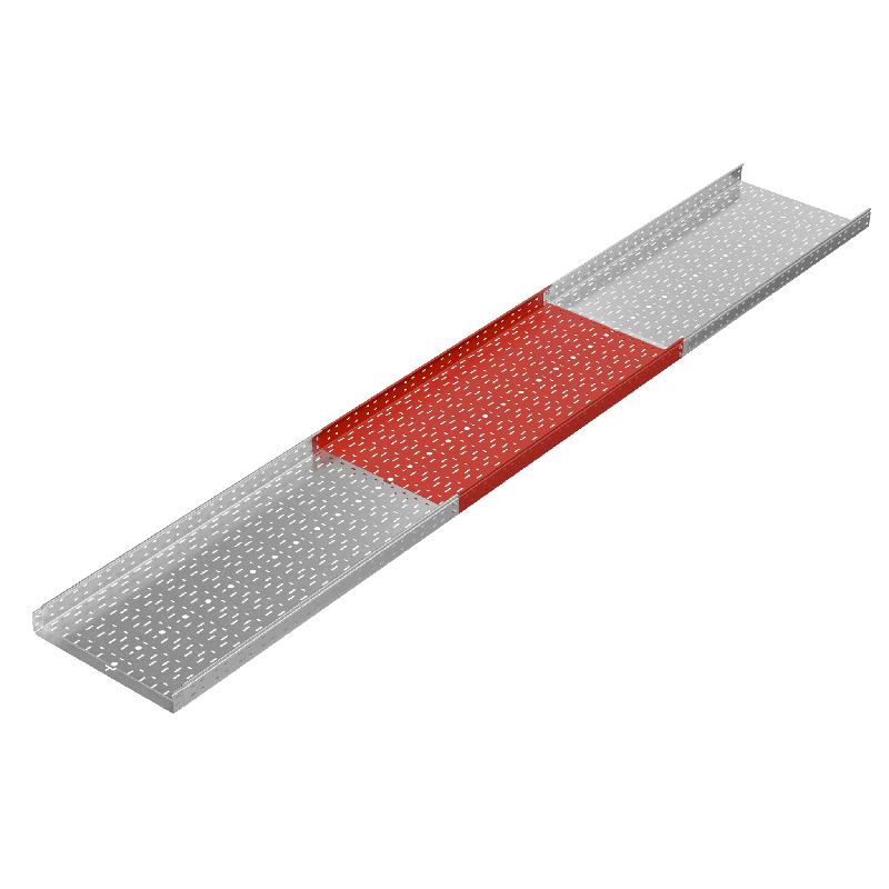 Лоток листовой перфорированный 600х80 L3000 сталь 1.2мм "БЫСТРЫЙ МОНТАЖ ПЛЮС" LPplus80-600-1.2-3000 оцинк. КМ PL0260
