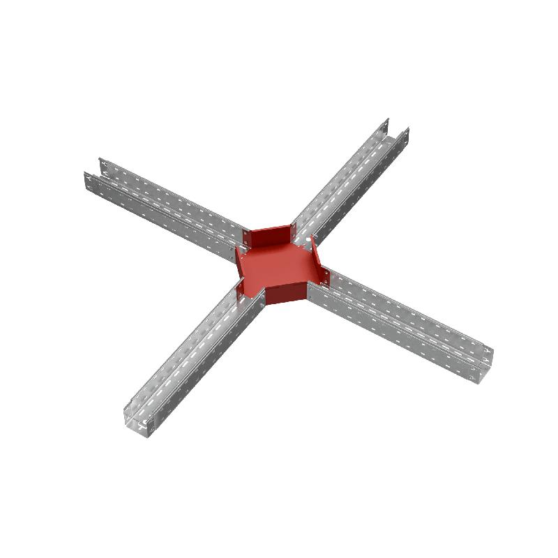 Ответвитель для лотка Х-образ. 100х100 сталь 1.0мм "ПЛЮС" XDplus100-100 HD КМ PL1543
