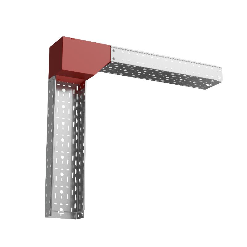 Угол для лотка верт. внеш. с разворотом трассы на 90град. R 200х80 сталь 1.0мм "ПЛЮС" VLPDplus90-80-200-R КМ PL2387