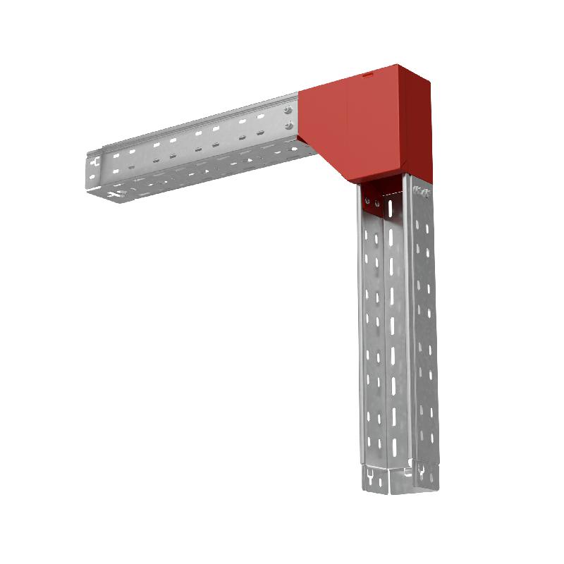 Угол для лотка верт. внеш. с разворотом трассы на 90град. L 100х80 сталь 1.0мм "ПЛЮС" VLPDplus90-80-100-L КМ PL2389