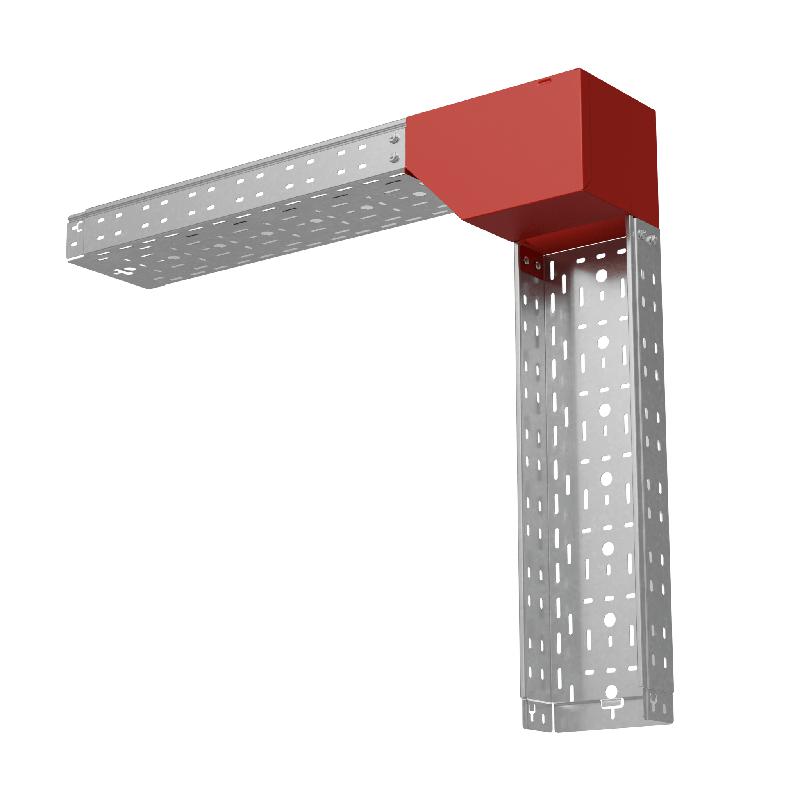 Угол для лотка верт. внеш. с разворотом трассы на 90град. L 200х80 сталь 1.0мм "ПЛЮС" VLPDplus90-80-200-L КМ PL2390