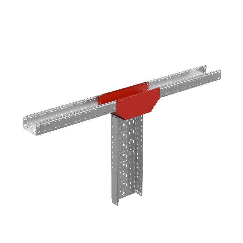 Ответвитель-переходник Т-образ. верт. с разворотом трассы на 90град. 80х100-300 сталь 1.0мм "ПЛЮС" (нижняя часть больше исходной) TDPVplus90-80-100-300 КМ PL2394