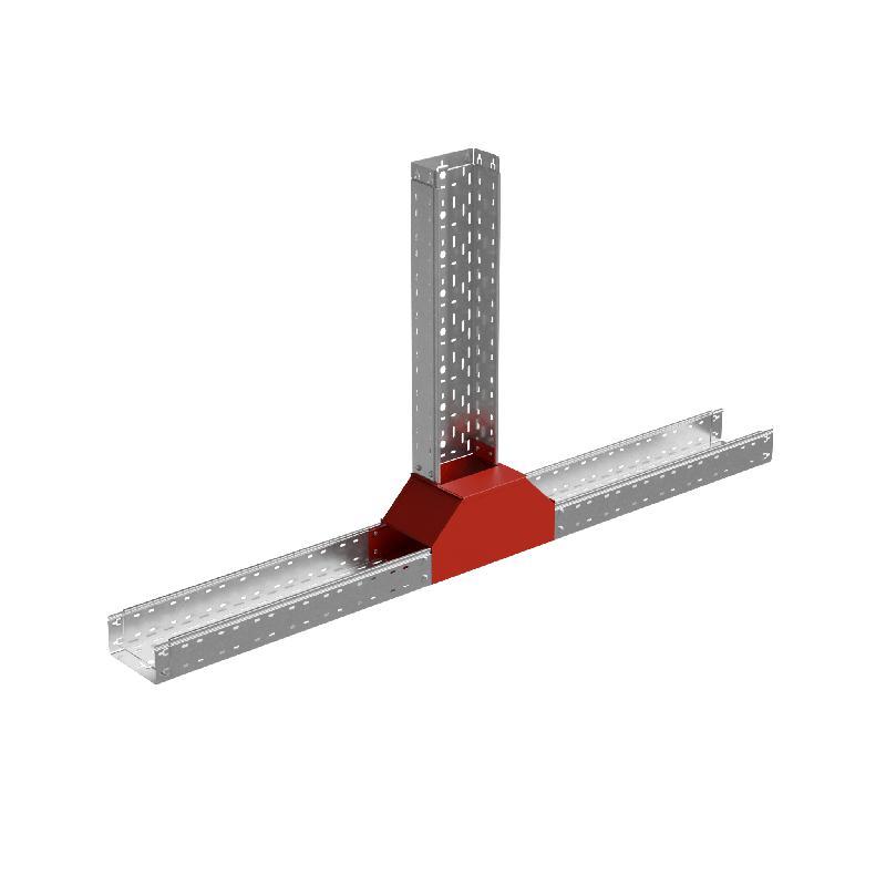 Отвод для лотка Т-образ. верт. вверх с разворотом трассы на 90град. 100х80 сталь 1.0мм "ПЛЮС" TDNplus90-80-100 КМ PL2396
