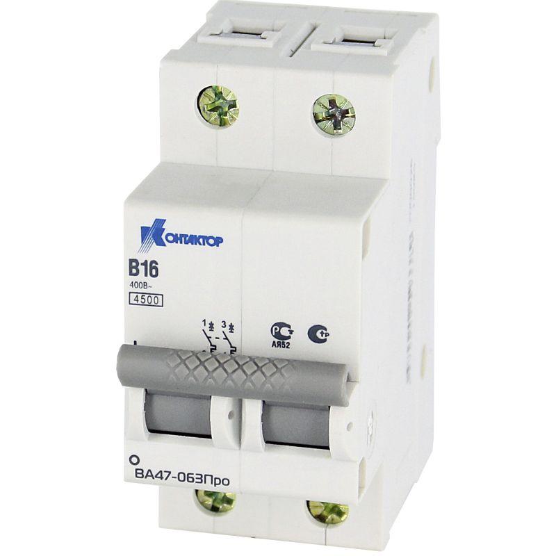 Выключатель автоматический двухполюсный 6А В ВА47-063Про 4.5kA (7000024)