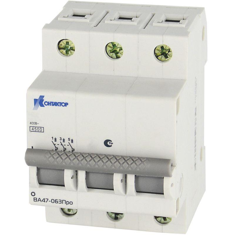 Выключатель автоматический трехполюсный 16A В ВА47-063Про 4.5kA (7000046)