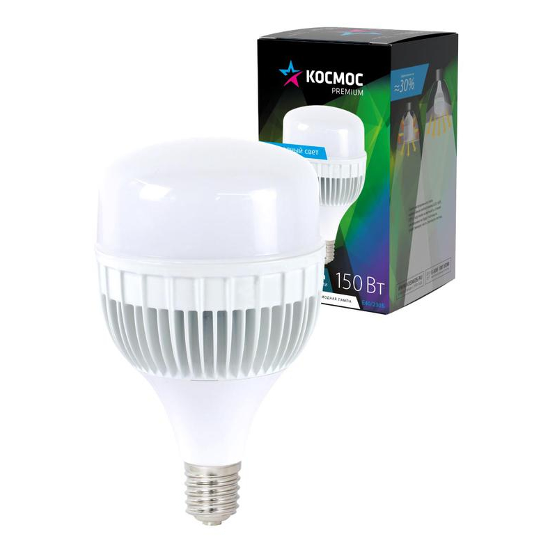Лампа светодиодная KOSMOS premium HWLED 150Вт E40 6500К 220В Космос KHWLED150WE4065