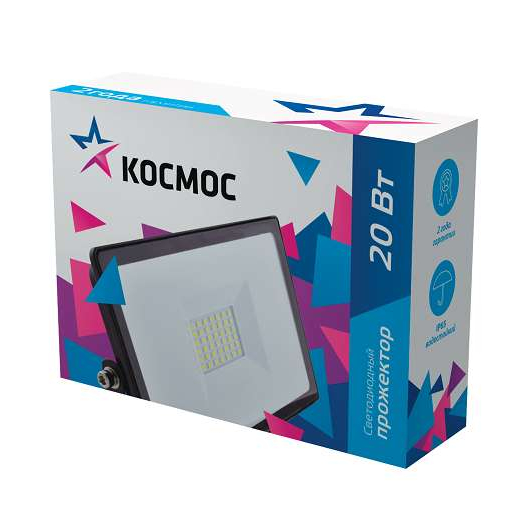 Прожектор светодиодный 30Вт 2400лм 6500К IP65 Космос K_PR5_LED_30