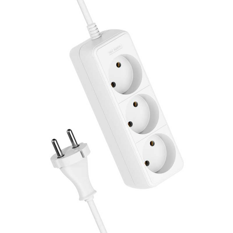 Удлинитель 3х1.5м без заземл. 16А IP20 ПВС 2х1 Космос YKsm1.5m-3g(K)