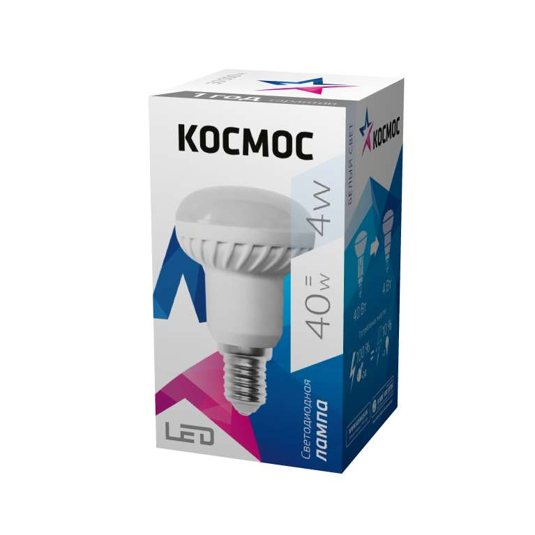 Лампа светодиодная R39 4Вт 220В E14 4500К Космос Lksm_LED4wR39E1445