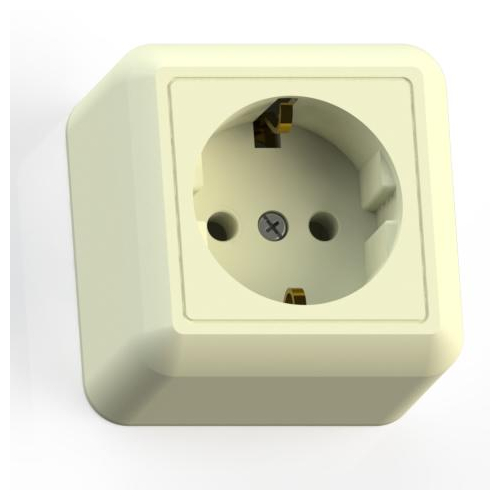 Розетка 1-м ОП Оптима РА16-376 16А IP20 с заземл. с монтаж. пластиной сл. кость Кунцево 8036