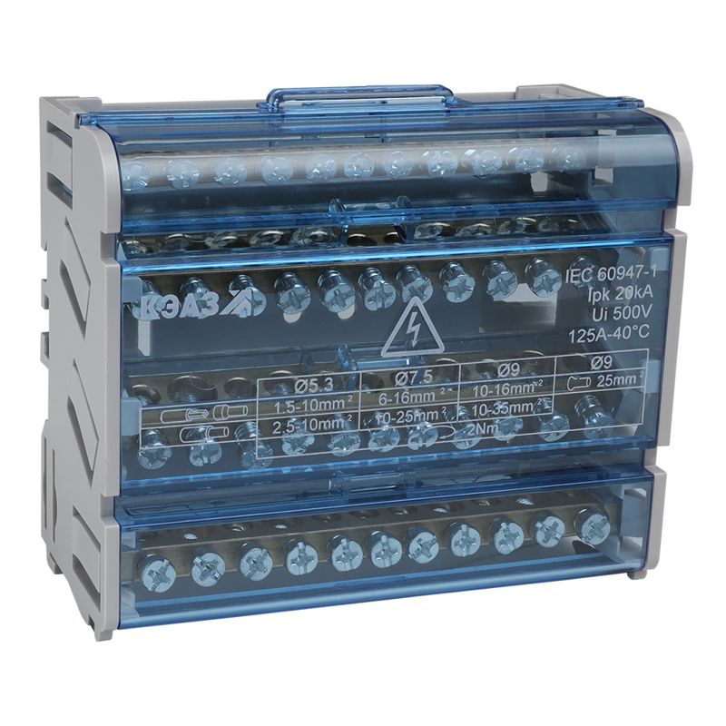 Шина "N" нулевая на DIN-рейку в корпусе 4х11 групп КЭАЗ 143229