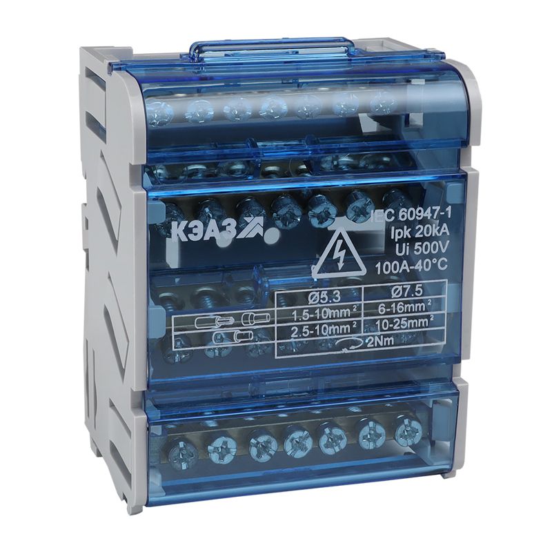 Шина "N" нулевая на DIN-рейку в корпусе 4х7 групп КЭАЗ 143231