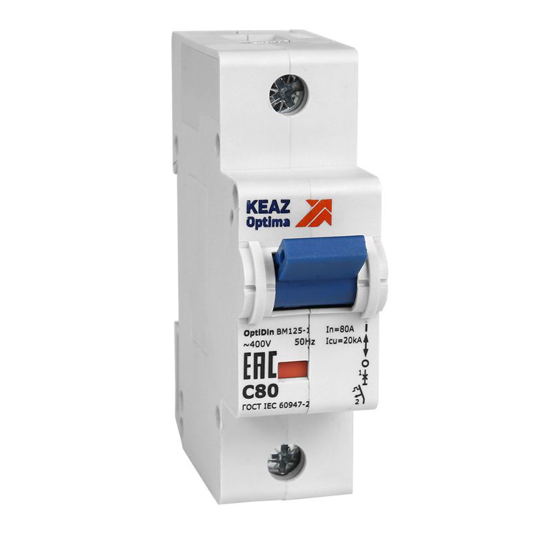 Выключатель автоматический модульный 1п C 100А 20кА OptiDin BM125-1C100-8ln-УХЛ3 КЭАЗ 138535 Выключатель автоматический модульный 1п C 100А 20кА OptiDin BM125-1C100-8ln-УХЛ3 КЭАЗ 138535