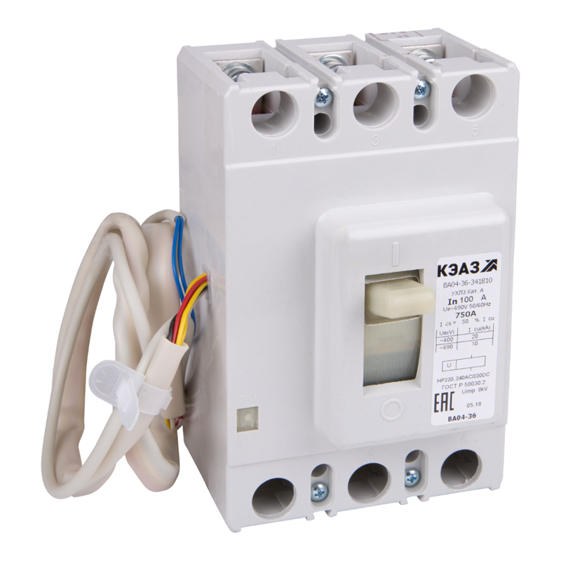 Выключатель автоматический 320А 3200Im ВА04-36-341810 УХЛ3 690В AC НР=24В AC/DC КЭАЗ 218183