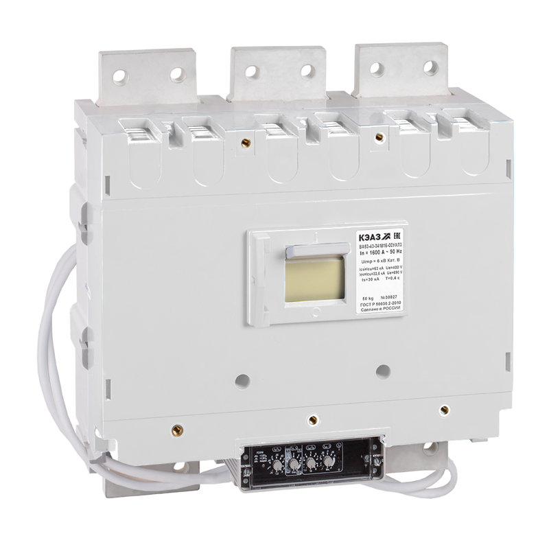 Выключатель автоматический 1600А ВА53-43-341816 УХЛ3 690В AC НР=230В AC/220В DC КЭАЗ 218019