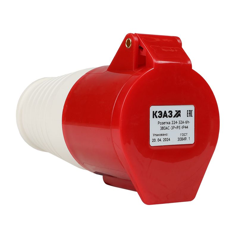 Розетка кабельная 224 32А 380AC 3P+PE 6ч IP44 КЭАЗ 222752