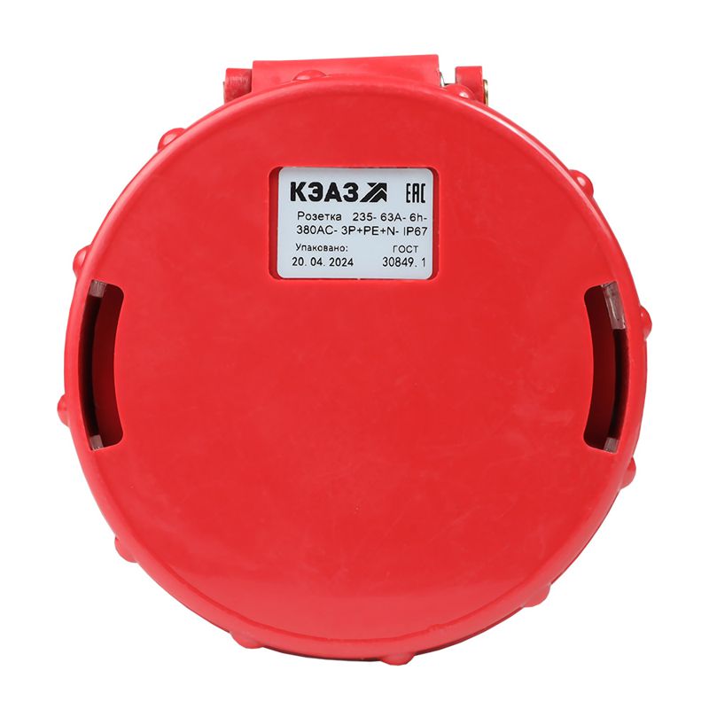 Розетка кабельная 235 63А 380AC 3P+PE+N 6ч IP67 КЭАЗ 222764