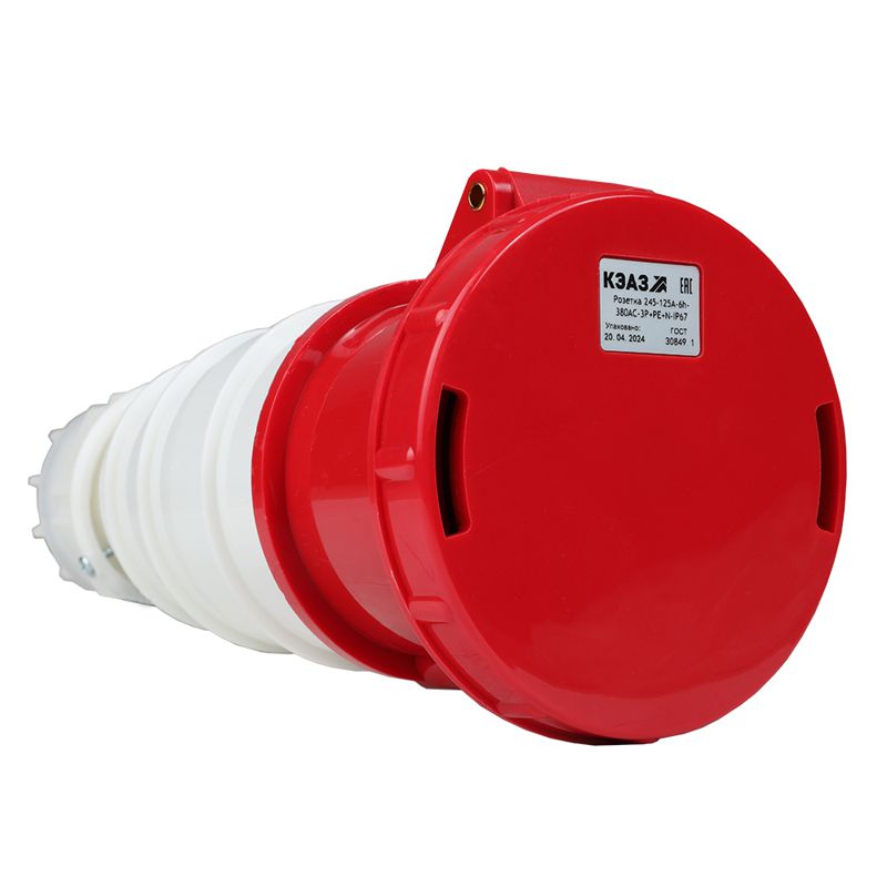 Розетка кабельная 245 125А 380AC 3P+PE+N 6ч IP67 КЭАЗ 228502