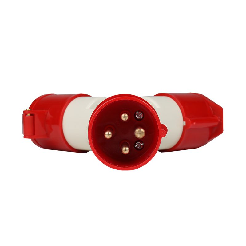 Адаптер силовой двухлучевой 1012 14 16А 6h 380AC 3P+PE IP44 КЭАЗ 235596