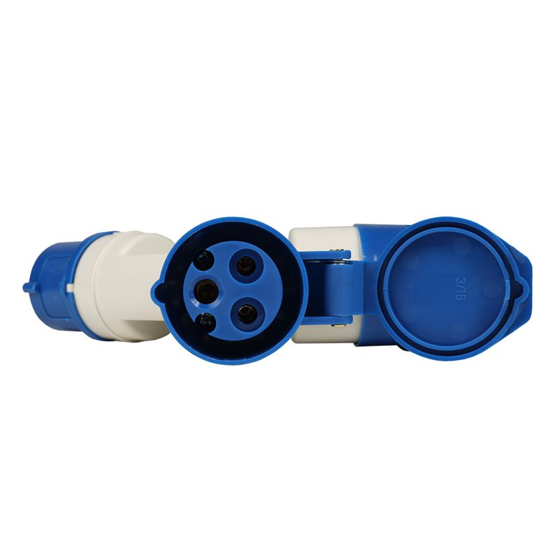 Адаптер силовой двухлучевой 1012 16А 6h 220AC 2P+PE IP44 КЭАЗ 235595