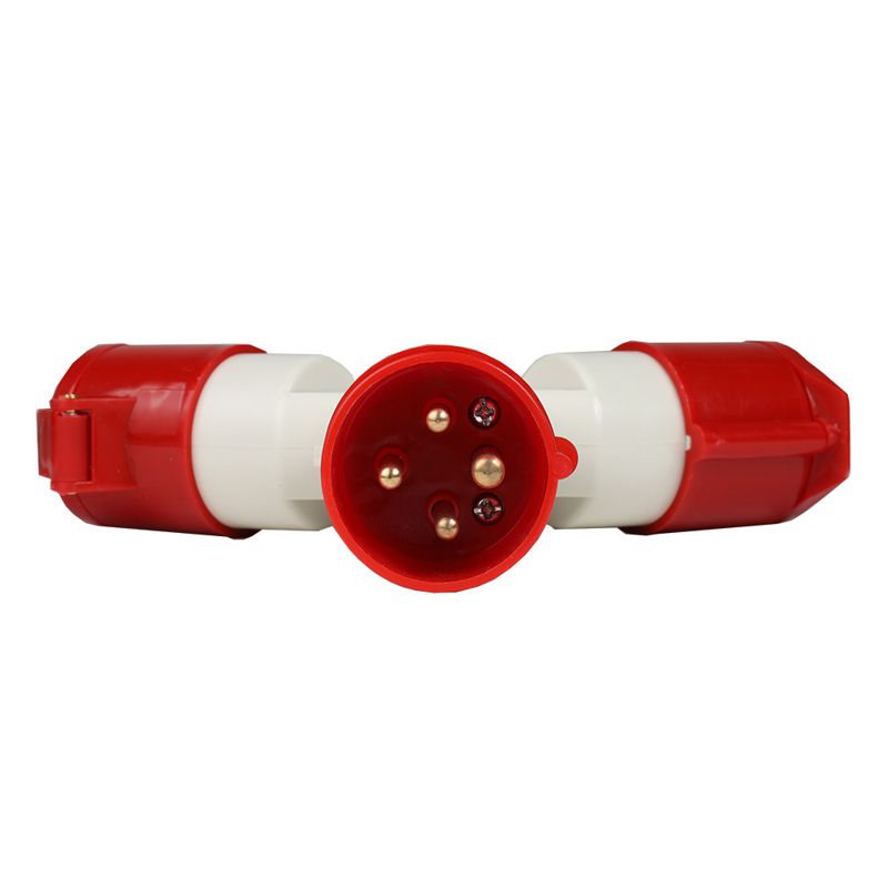 Адаптер силовой трехлучевой 1013 14 16А 6h 380AC 3P+PE IP44 КЭАЗ 235598