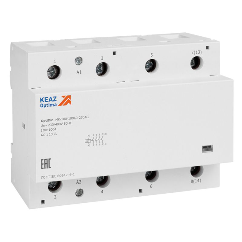 Контактор 48В AC 4НЗ 100А OptiDin MK-100-10004-48AC (321257)