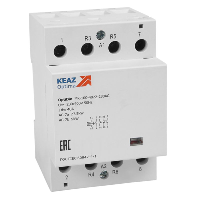 Контактор 48В AC 3НО НЗ 40А OptiDin MK-100-4031-48AC (321205)