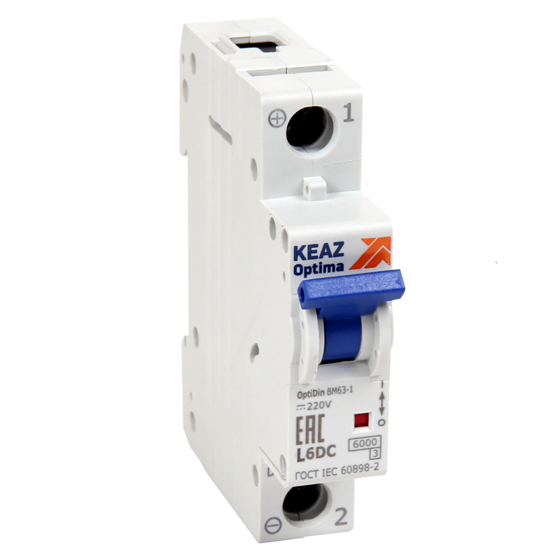 Выключатель автоматический однополюсный 2А K 10кА DC OptiDin BM63-1K2-DC-ОМ4-РЕГ (281411)