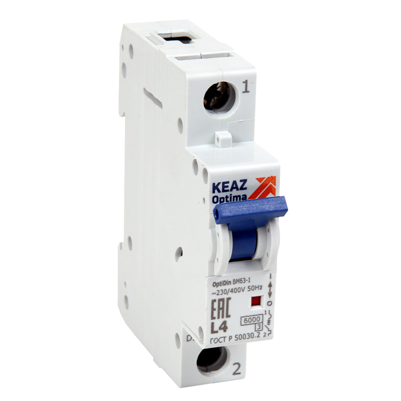 Выключатель автоматический однополюсный 4А Z 6кА AC OptiDin BM63-1Z4-ОМ4-РЕГ (281508)