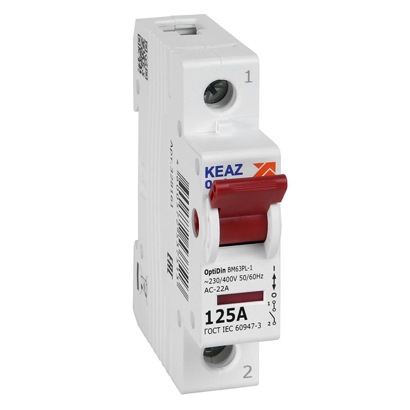 Выключатель нагрузки 1П 125А 400В OptiDin BM63PL-1125-УХЛ3 (ВМ63PL) (328161)