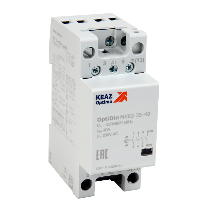 Контактор модульный OptiDin МК63 2540 24AC/DC КЭАЗ 236138